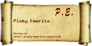 Pisky Emerita névjegykártya